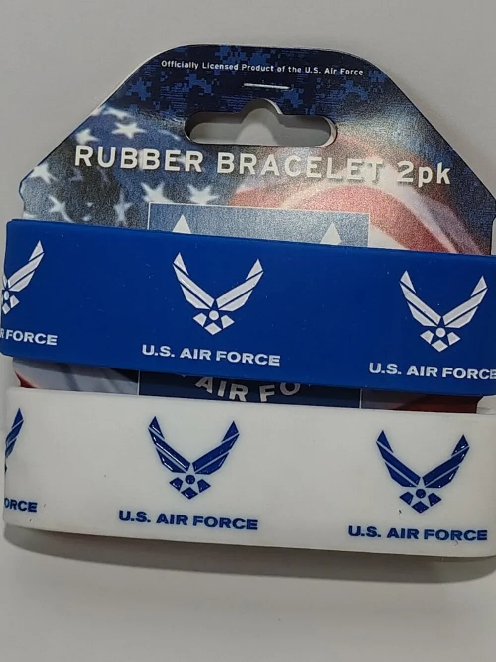 U.S. AIRFORCE MILITARY Band Set of 2 Silicone Rubber Bracelet Wristband LICENSED